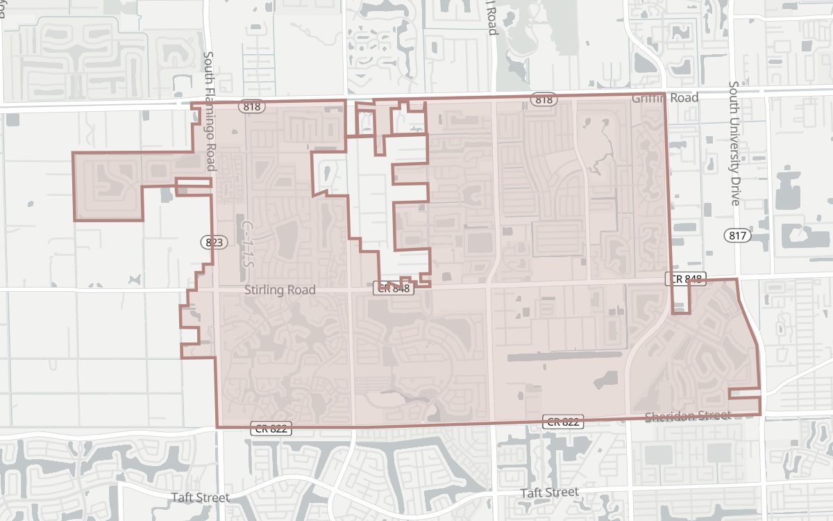 Map of the Cooper City city limits