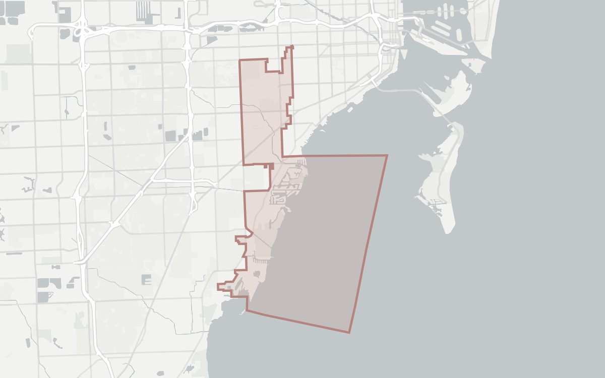 Map of the Coral Gables city limits