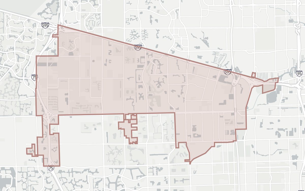 Map of the Davie city limits
