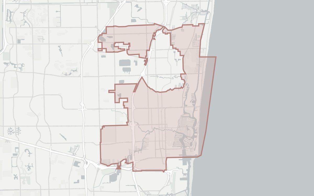 Map of the Fort Lauderdale city limits