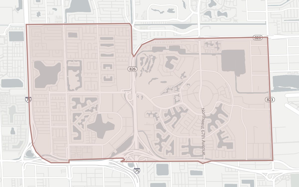 Map of the Miami Lakes city limits