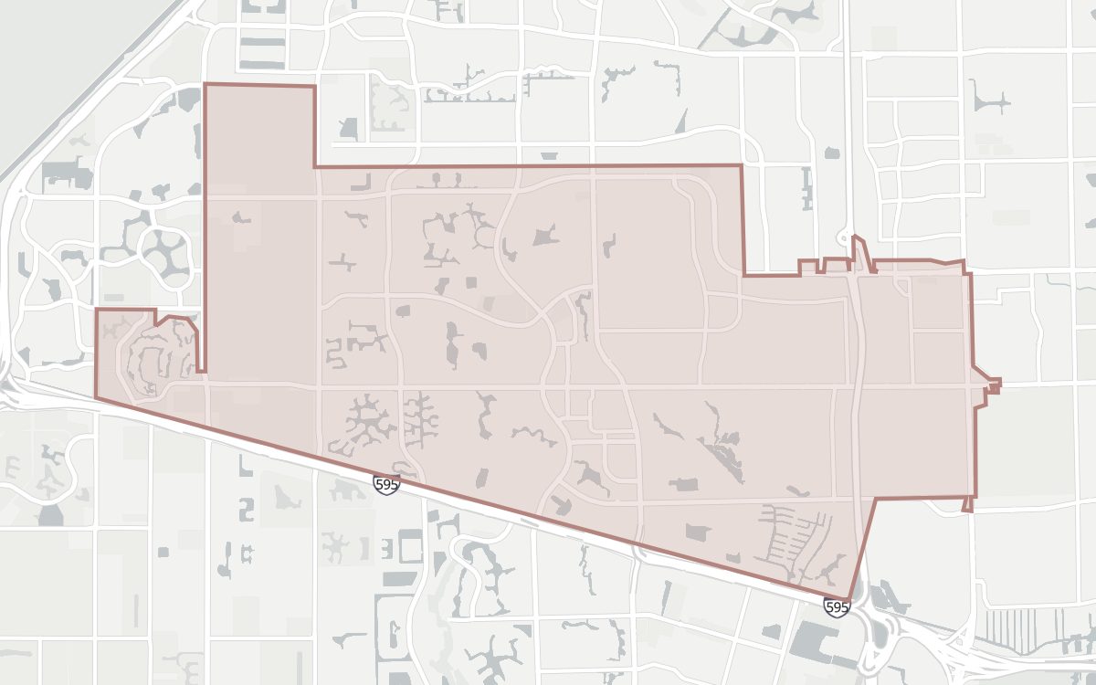 Map of the Plantation city limits